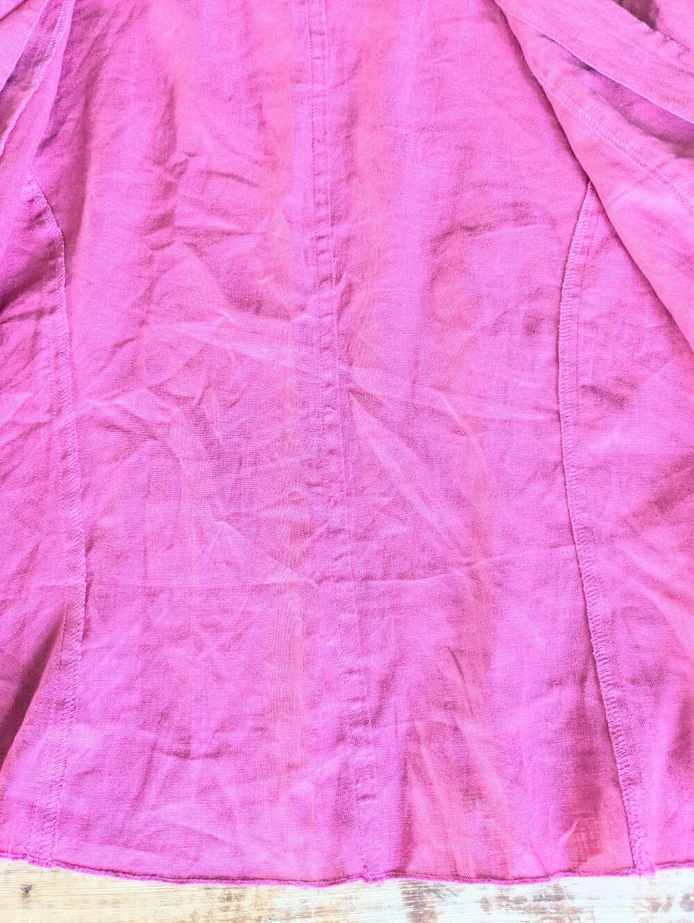 100% Linen Ruffle Blazer Laura Petites Raspberry Pink 14P - Picture 7 of 11